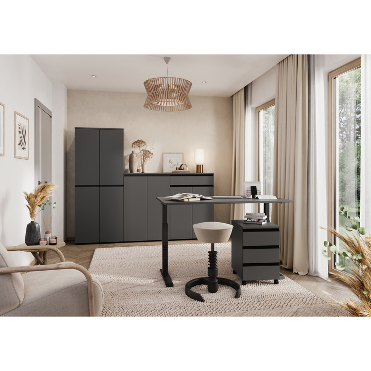 Ensemble de bureau 5 éléments coloris graphite Betina