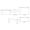 Bureau droit 180 cm réglable en hauteur contemporain Organza