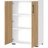 Armoire basse de bureau chêne/blanc Organza