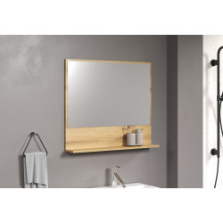 Miroir de salle de bain contemporain chêne clair Lissandre