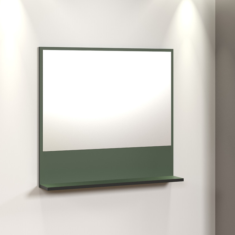 Miroir de salle de bain contemporain vert sapin Lissandre