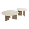 Tables basses rondes modernes MDF et céramique Romanesco (lot de 2)