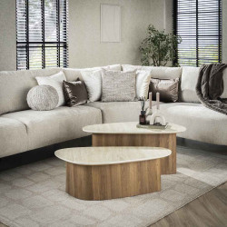 Tables basses modernes MDF et céramique Romanesco (lot de 2)