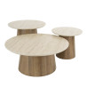 Tables basses rondes modernes MDF et céramique Romanesco (lot de 3)