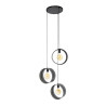 Suspension industrielle en métal anthractte 3 lampes Zoeline