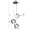 Suspension industrielle en métal anthractte 3 lampes Zoeline