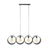 Suspension industrielle en métal anthractte 4 lampes Zoeline