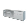 Armoire de bureau moderne H 60 cm blanc laqué brillant Leila