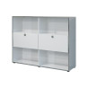 Armoire de bureau moderne H 113 cm blanc laqué brillant Leila