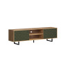 Meuble TV moderne 184 cm chêne artisan/vert Santana