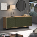 Buffet/bahut moderne 183 cm chêne artisan/vert Santana