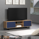 Meuble TV moderne 184 cm chêne artisan/bleu Santana