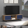 Meuble TV moderne 184 cm chêne artisan/bleu Santana