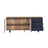 Buffet/bahut moderne 183 cm chêne artisan/bleu Santana