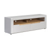 Meuble TV contemporain 150 cm blanc laqué brillant Marlie