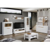 Meuble TV contemporain 150 cm blanc laqué brillant Marlie