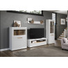 Buffet haut contemporain blanc laqué brillant Marlie