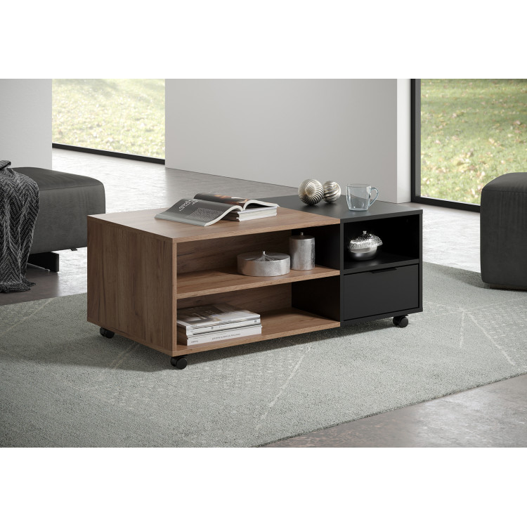 Table basse contemporaine marron/noir mat Kendra