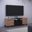 Meuble TV contemporain 144 cm marron/noir mat Kendra