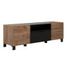 Meuble TV contemporain 144 cm marron/noir mat Kendra