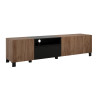 Meuble TV contemporain 185 cm marron/noir mat Kendra