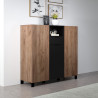 Buffet haut contemmporain marron/noir mat Kendra