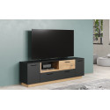 Meuble TV moderne 187 cm chêne/anthracite Cindy