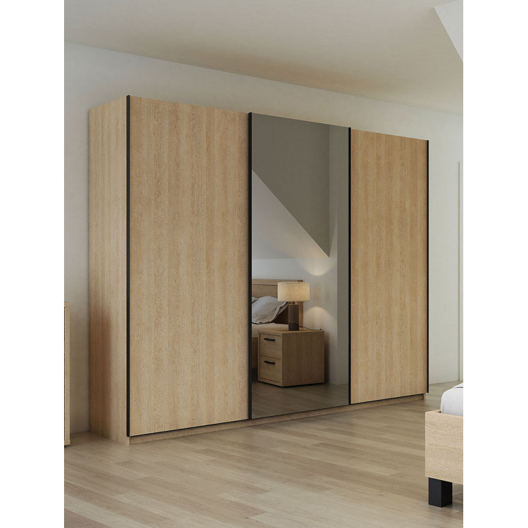 Armoire adulte contemporaine 250 cm chêne sable Juliana