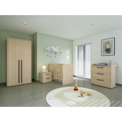 Chambre bébé complète contemporaine chêne sable Juliana