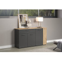 Buffet/bahut moderne 150 cm chêne/anthracite Julian