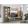 Ensemble TV moderne chêne/anthracite Bonnie