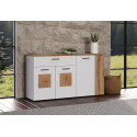 Buffet/bahut moderne 150 cm chêne/blanc Vickie