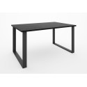 Bureau droit individuel 150 cm noir Lisie