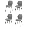 Chaises de salle à manger en tissu bouclé gris Elodie (lot de 4)