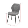 Chaises de salle à manger en tissu bouclé gris Elodie (lot de 4)