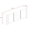 Buffet/bahut contemporain 230 cm chêne sable Thorie