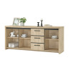 Buffet/bahut contemporain 220 cm chêne ivoire Spirit