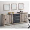 Buffet/bahut contemporain 225 cm chêne canada Emilia