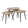 Tables basses style industriel en métal bronze/doré Rayna (lot de 3)