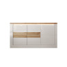 Buffet/bahut contemporain 156 cm blanc laqué brillant Isia