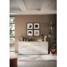 Buffet/bahut contemporain 207 cm blanc laqué brillant Isia