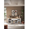 Buffet/bahut contemporain 207 cm blanc laqué brillant Isia