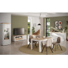 Buffet/bahut contemporain 207 cm blanc laqué brillant Isia