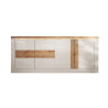 Buffet/bahut contemporain 210 cm blanc laqué brillant Isia