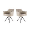 Fauteuil rotatif moderne en tissu Marcus (lot de 2)