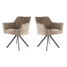 Fauteuil rotatif moderne en tissu Marcus (lot de 2)