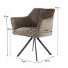 Fauteuil rotatif moderne en tissu Marcus (lot de 2)