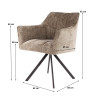 Fauteuil rotatif moderne en tissu Marcus (lot de 2)