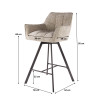 Tabouret de bar moderne en tissu Marcus (lot de 2)