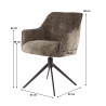 Fauteuil pivotant moderne en tissu Yasmine (lot de 2)